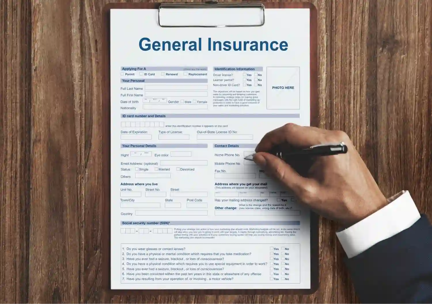 General insurance, health, accident, and financial concept